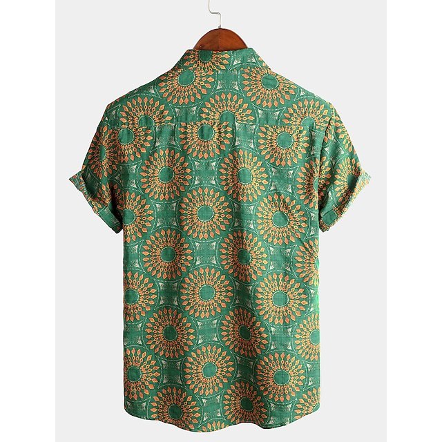 Digital print casual short-sleeved trend shirt