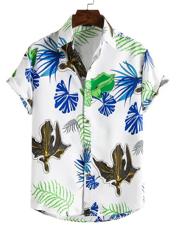 Printed casual short-sleeved trend shirt