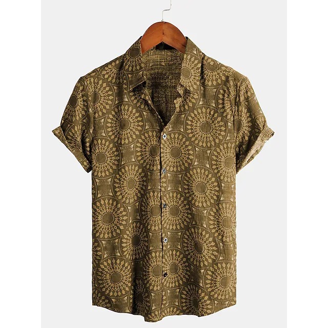 Digital print casual short-sleeved trend shirt