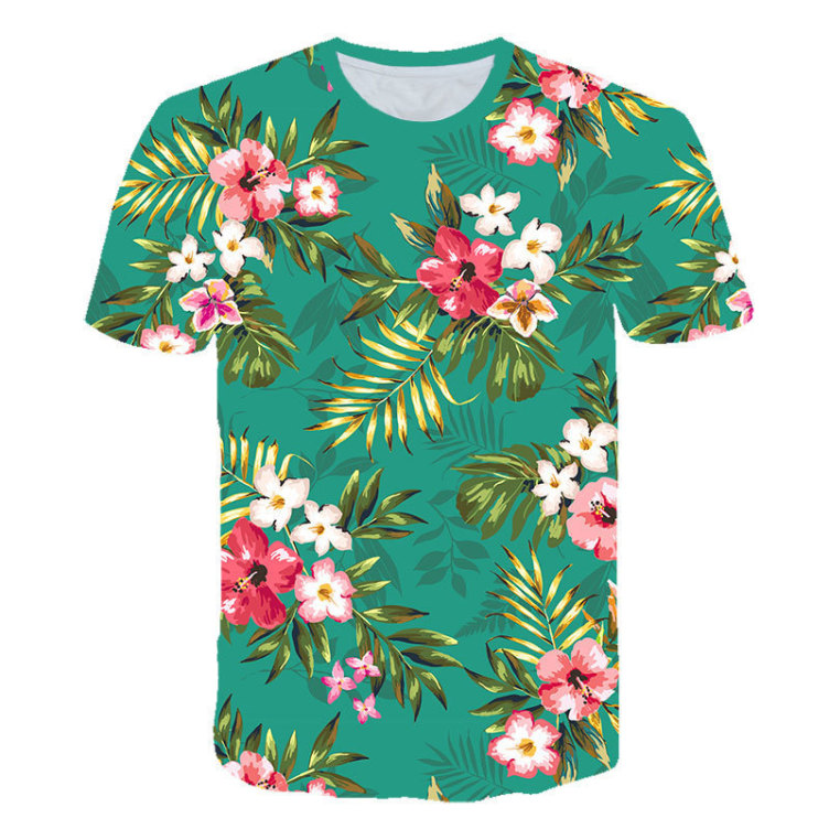 Digital print casual short-sleeved trend T-shirt
