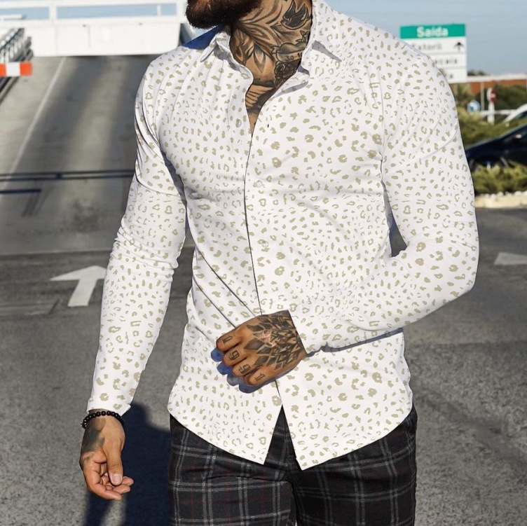 Printed short-sleeved casual trend shirt