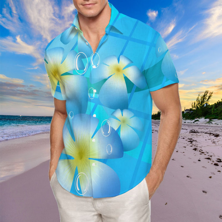 Digital print casual short-sleeved trend shirt