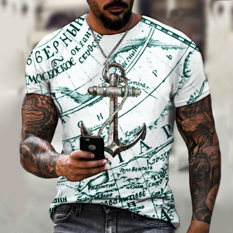 Printed casual short-sleeved trend T-shirt