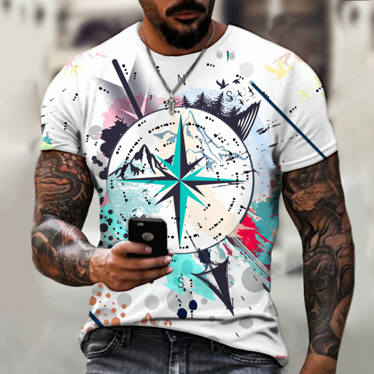 Printed casual short-sleeved trend T-shirt