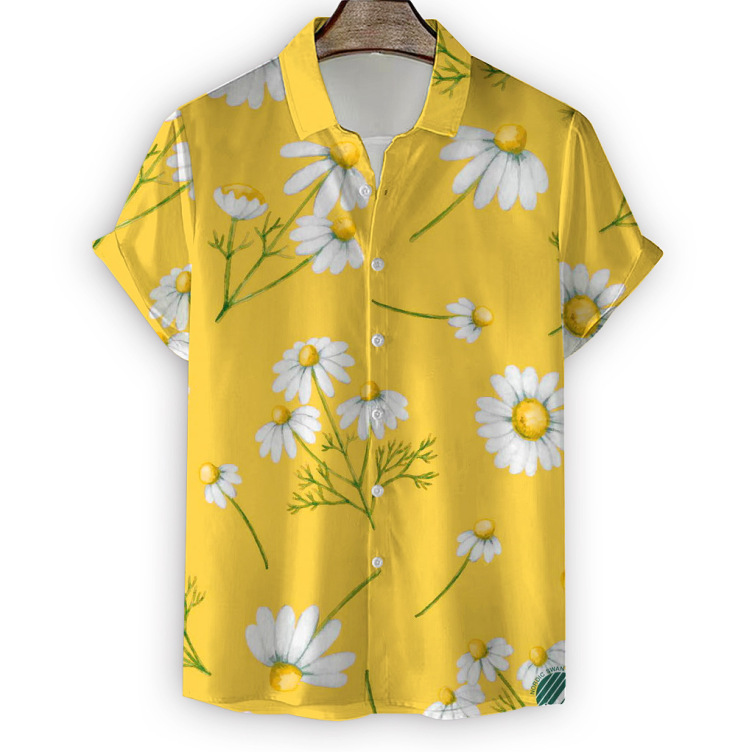 Tie dye chrysanthemum casual print trend shirt