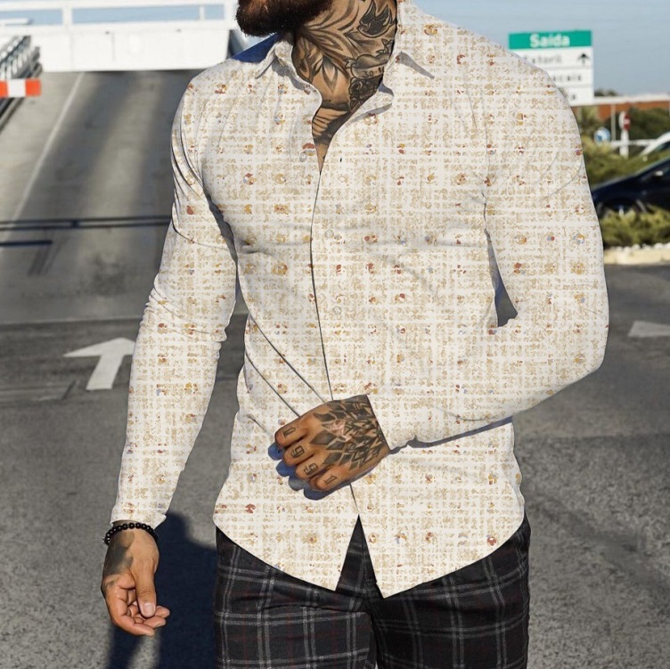 Printed short-sleeved casual trend shirt
