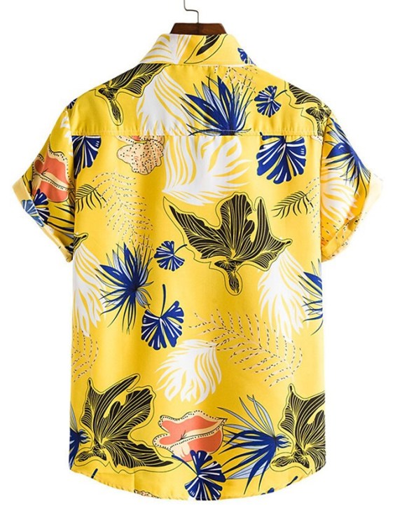 Printed casual short-sleeved trend shirt