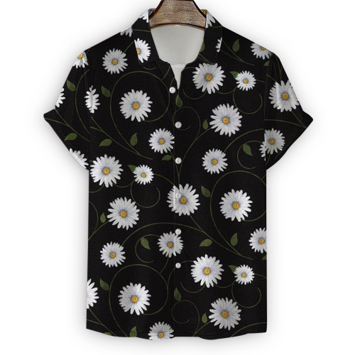 Tie dye chrysanthemum casual print trend shirt