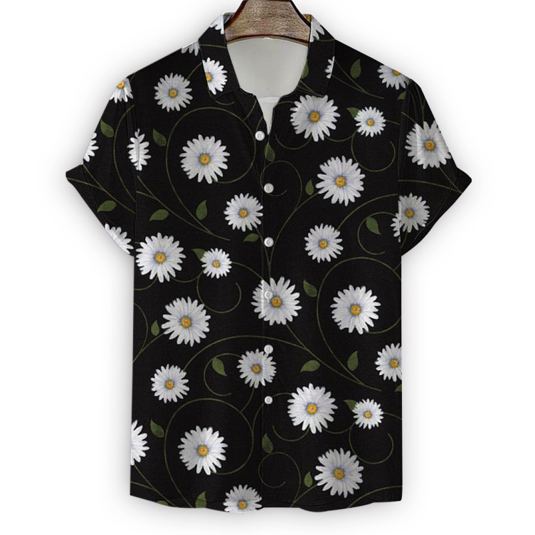 Tie dye chrysanthemum casual print trend shirt