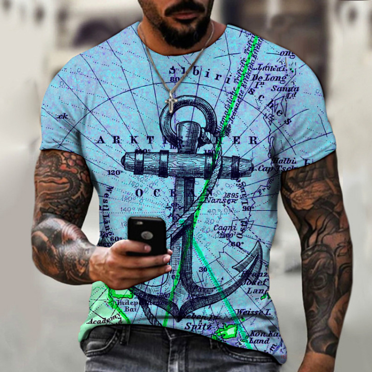 Printed casual short-sleeved trend T-shirt