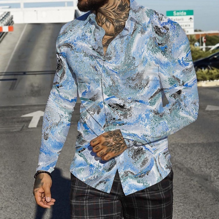 Printed short-sleeved casual trend shirt