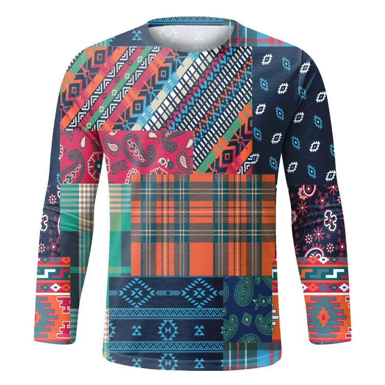 Printed trend off long sleeve T-shirt