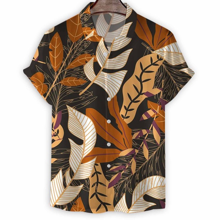 Digital print casual short-sleeved trend shirt