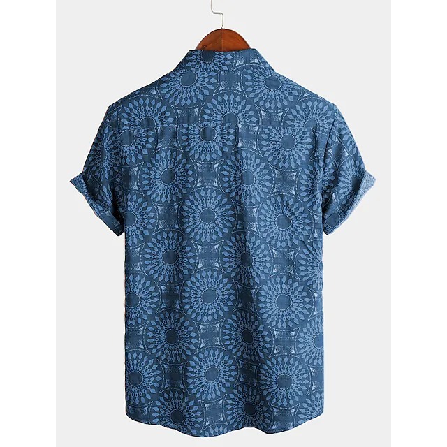 Digital print casual short-sleeved trend shirt
