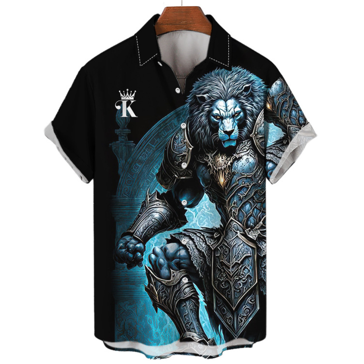 Printed casual crewneck trendy short-sleeved shirt