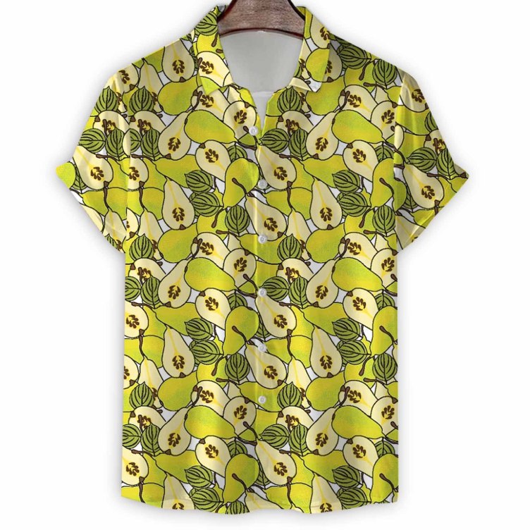 Digital print casual short-sleeved trend shirt