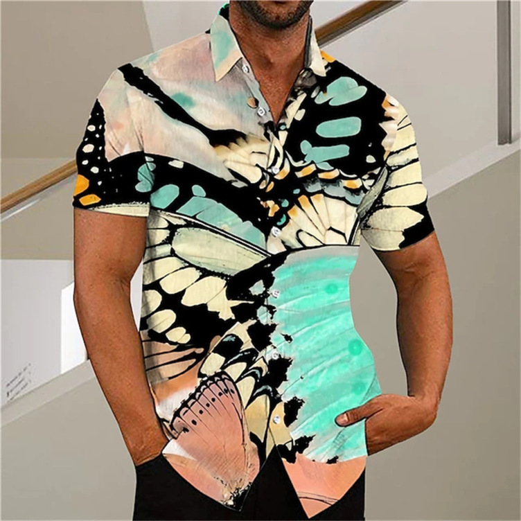 Printed casual trend short-sleeved shirt