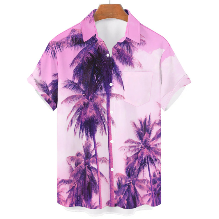 Printed short-sleeved casual trend shirt