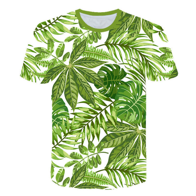 Digital print casual short-sleeved trend T-shirt