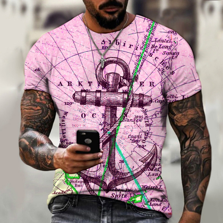 Printed casual short-sleeved trend T-shirt