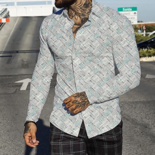 Printed short-sleeved casual trend shirt