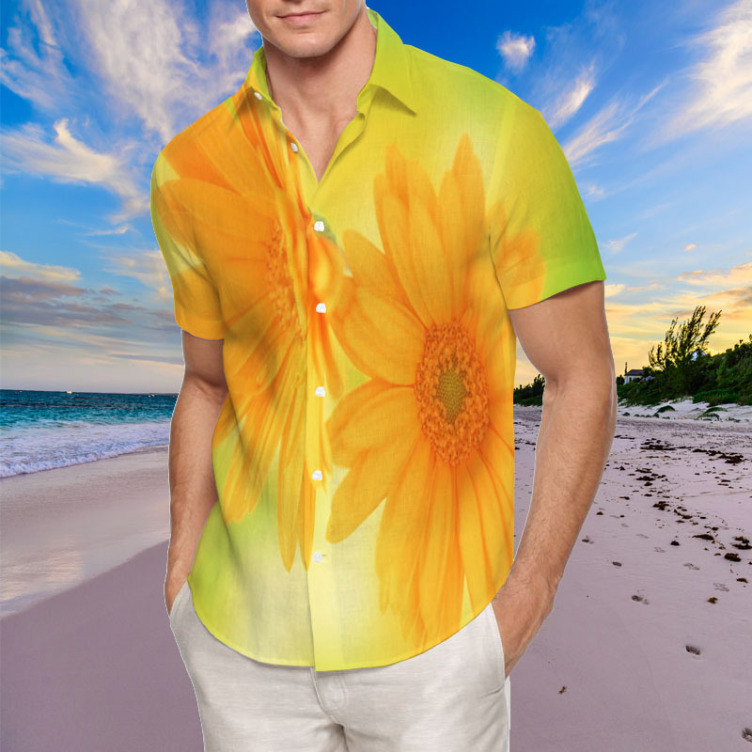 Digital print casual short-sleeved trend shirt