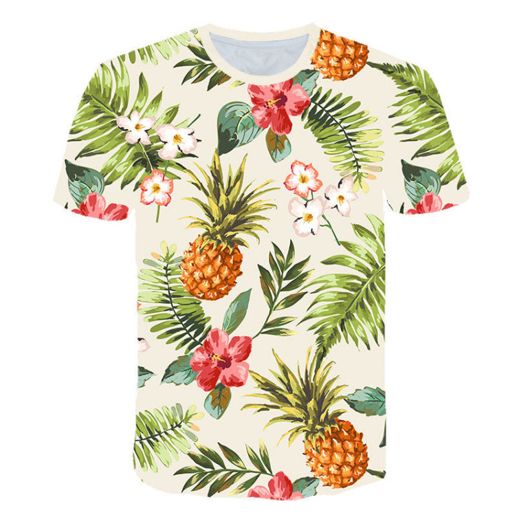Digital print casual short-sleeved trend T-shirt