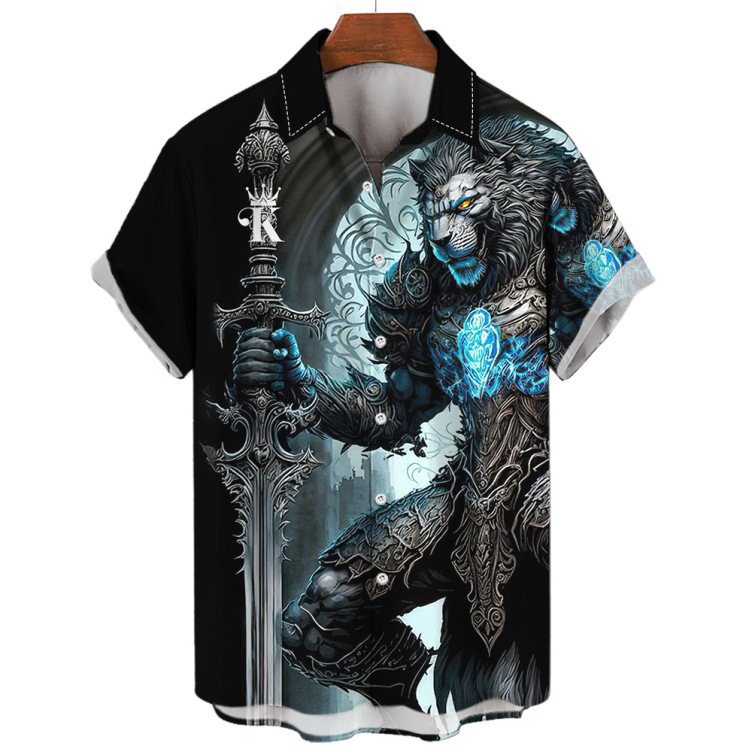 Printed casual crewneck trendy short-sleeved shirt