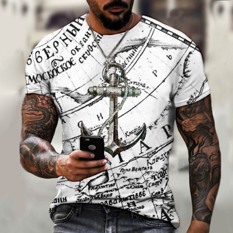 Printed casual short-sleeved trend T-shirt
