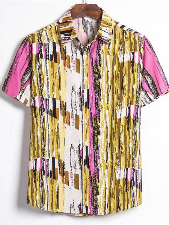 Printed casual short-sleeved trend shirt