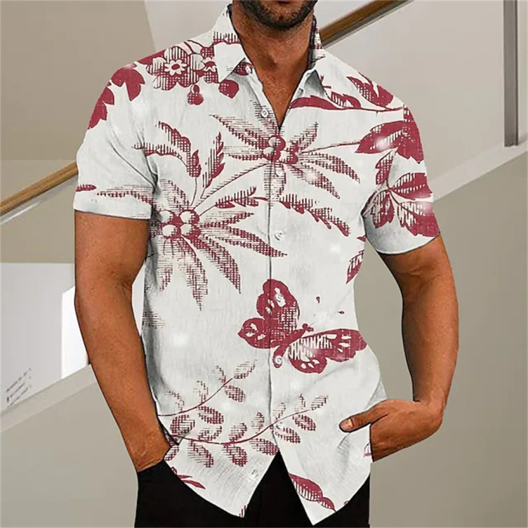 Printed casual trend short-sleeved shirt