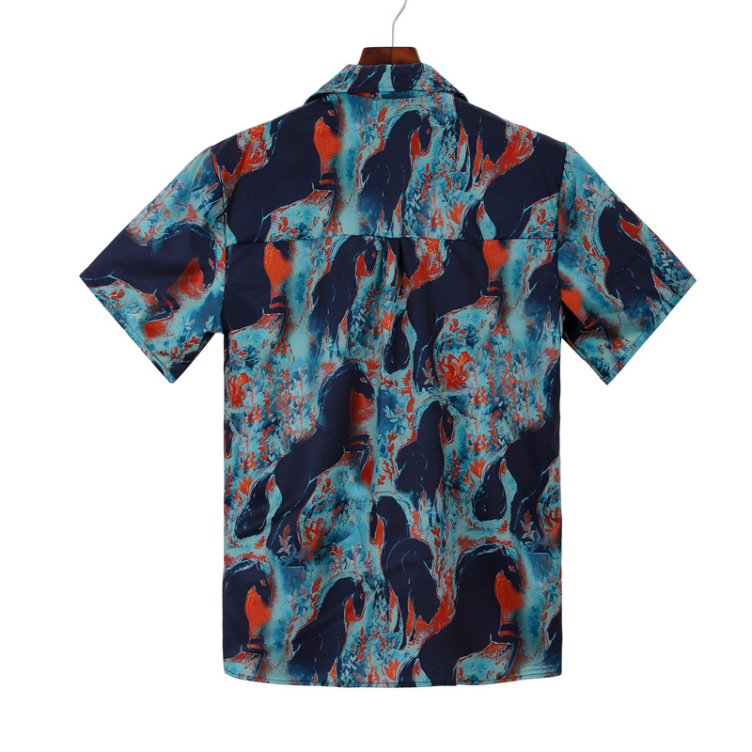 Printed casual short-sleeved trend shirt