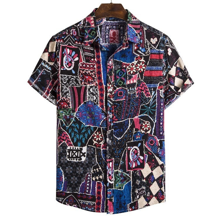 Printed casual trend short-sleeved shirt