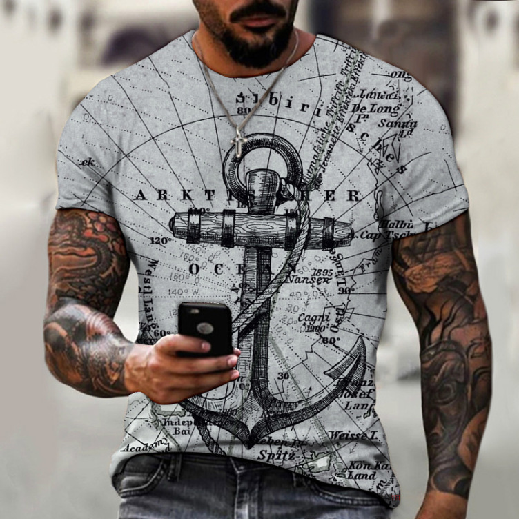 Printed casual short-sleeved trend T-shirt