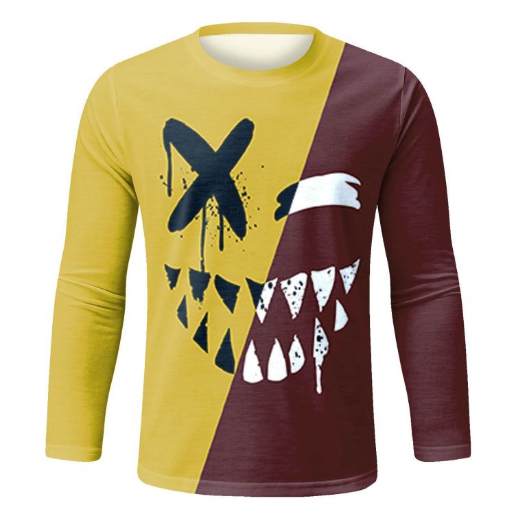 Printed trend off long sleeve T-shirt