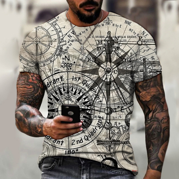 Printed casual short-sleeved trend T-shirt