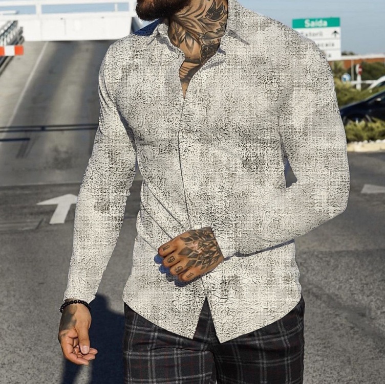 Printed short-sleeved casual trend shirt