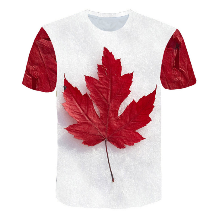 Digital print casual short-sleeved trend T-shirt