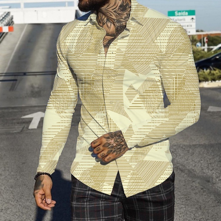 Printed short-sleeved casual trend shirt