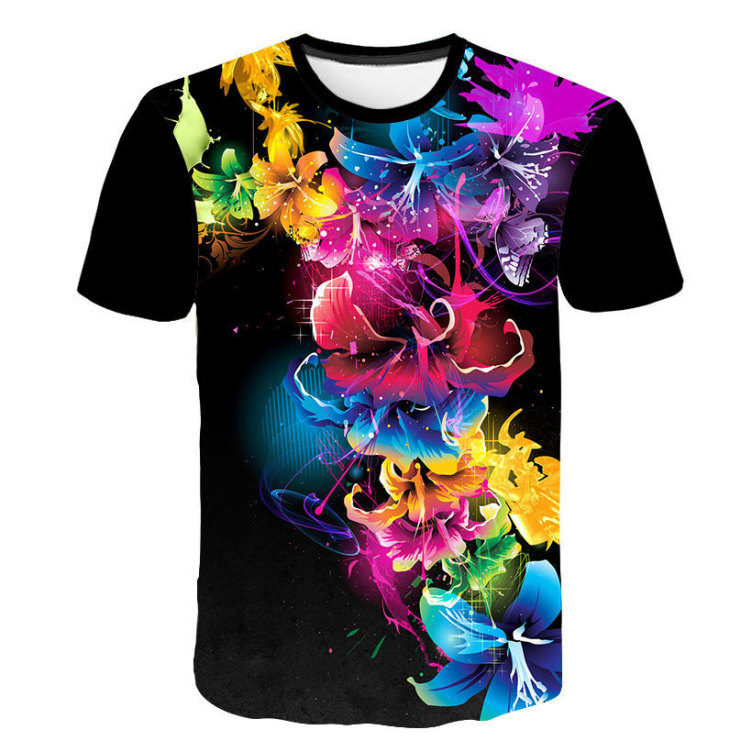 Digital print casual short-sleeved trend T-shirt