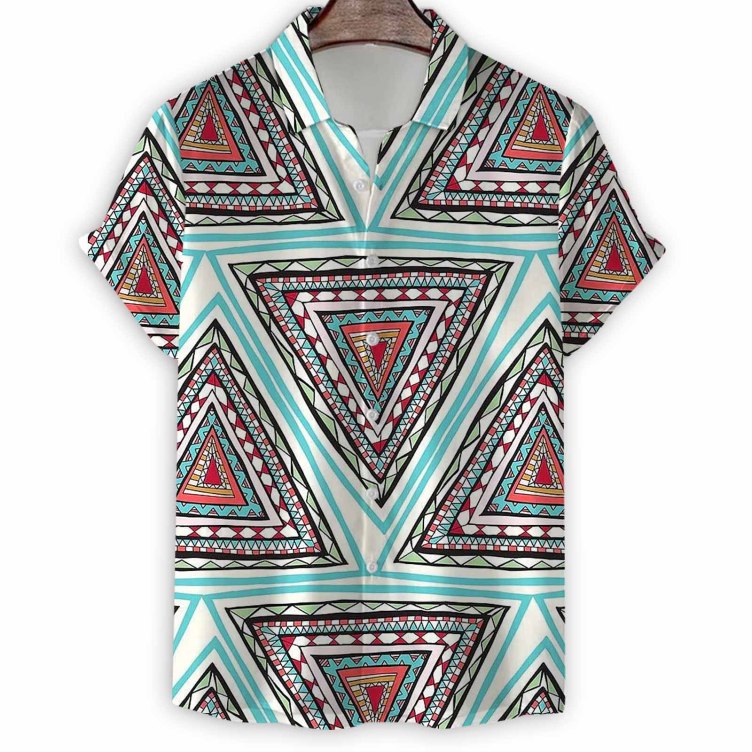 Digital print casual short-sleeved trend shirt