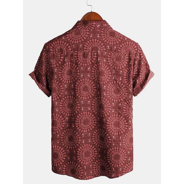 Digital print casual short-sleeved trend shirt