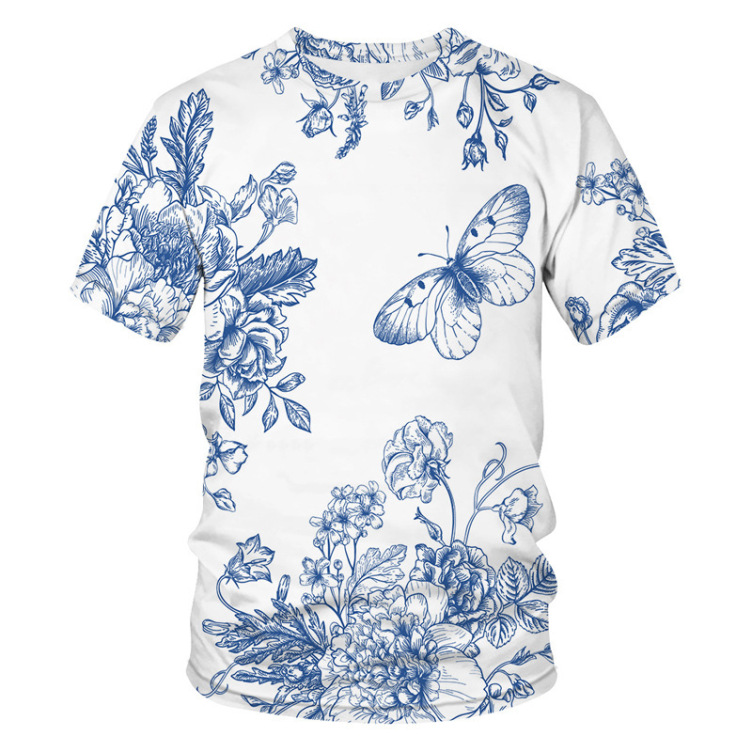 Printed casual crewneck trend short-sleeved T-shirt