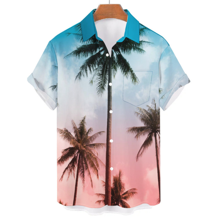 Printed short-sleeved casual trend shirt