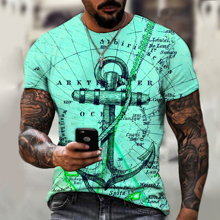 Printed casual short-sleeved trend T-shirt