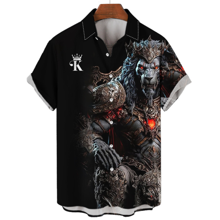 Printed casual crewneck trendy short-sleeved shirt