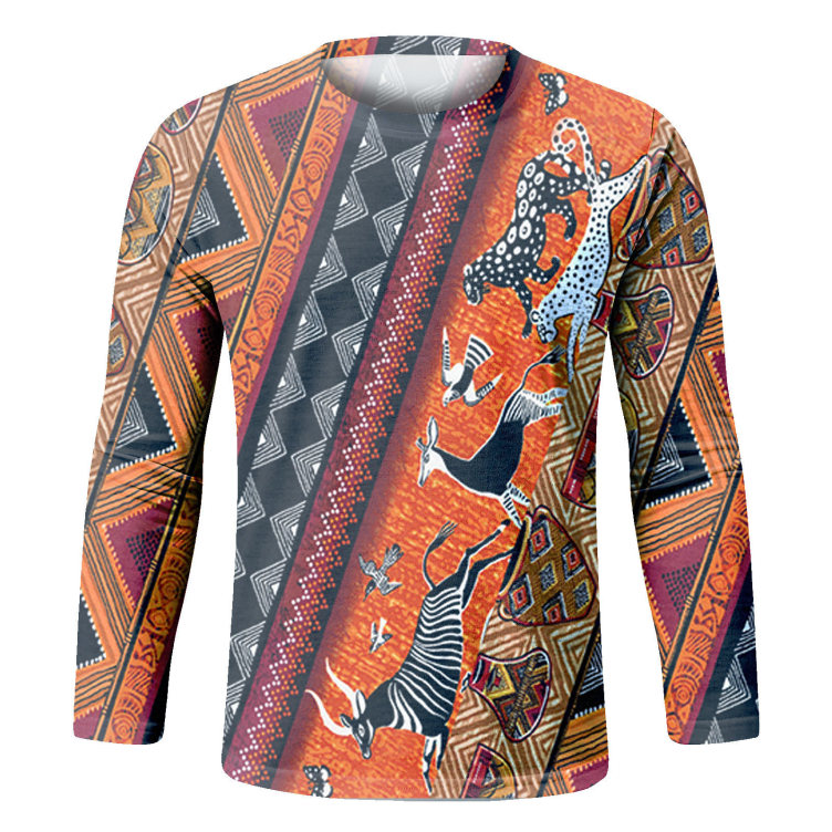 Printed trend off long sleeve T-shirt