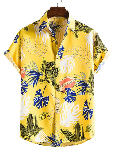 Printed casual short-sleeved trend shirt