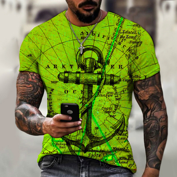 Printed casual short-sleeved trend T-shirt