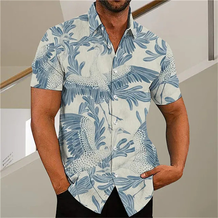 Printed casual trend short-sleeved shirt